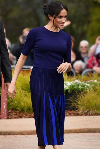 Meghan Markle (en robe Stella McCartney) en Nouvelle-Zélande en octobre 2018. 