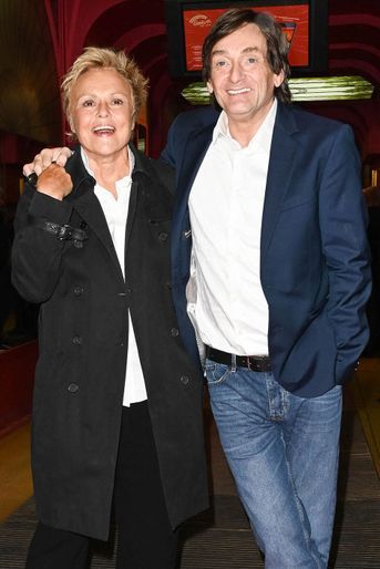 Muriel Robin et Pierre Palmade lors de la soirée célébrant l&#039;entrée de leurs doubles de cire au Musée Grévin le 25 octobre à Paris. 