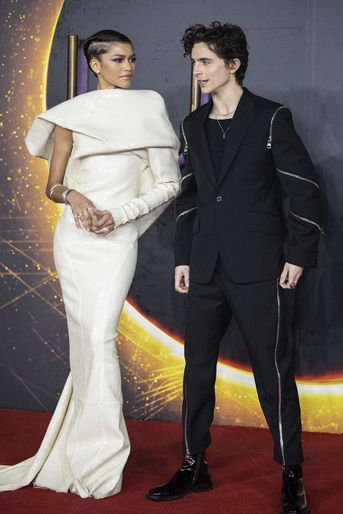 Zendaya et Timothée Chalamet à l'avant-première du film «Dune» à Londres le 18 octobre 2021