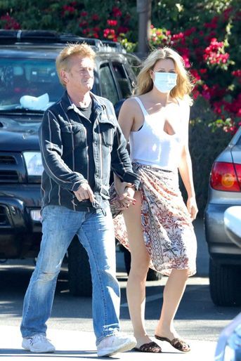 Sean Penn et Leila George lors de leur dernière apparition à Los Angeles le 1er août 2021