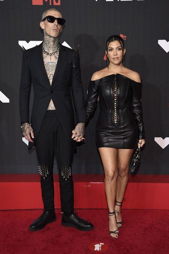 Travis Barker et Kourtney Kardashian aux MTV Video Music Awards à New York en septembre 2021