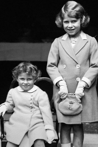 La princesse Elizabeth avec sa soeur la princesse Margaret, le 1er janvier 1933