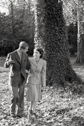 La princesse Elizabeth avec le prince Philip, en novembre 1947