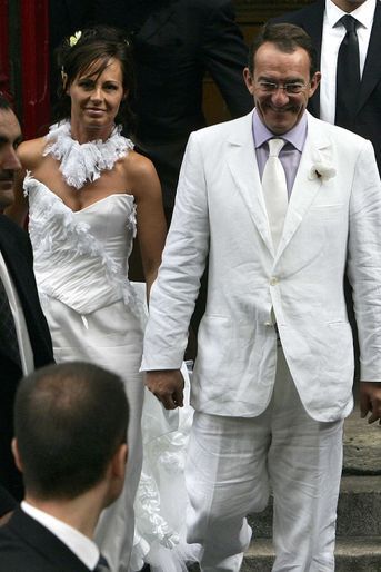 Nathalie Marquay et Jean-Pierre Pernaut le jour de leur mariage à Paris en juin 2007