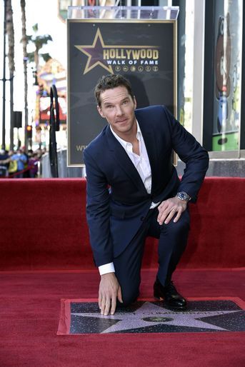 Benedict Cumberbatch lors de l'inauguration de son étoile sur le Walk of Fame à Hollywood, Los Angeles, le 28 février 2022.
