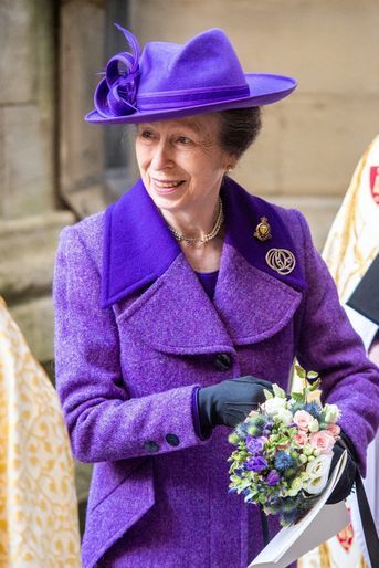 La princesse Anne à l'abbaye de Westminster à Londres, le 12 octobre 2021