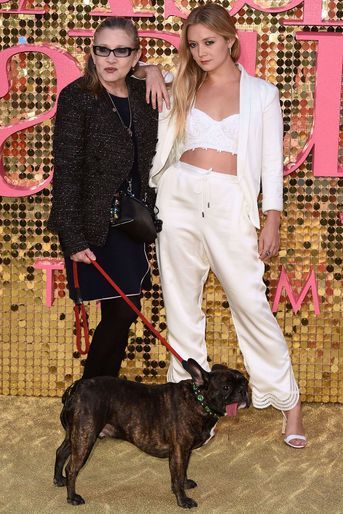 Carrie Fisher et Billie Lourd à la première du film «Absolutely Fabulous : The Movie» à Londres en 2016
