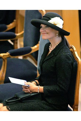 Le chapeau de la princesse Victoria de Suède lors de la rentrée parlementaire à Stockholm, le 3 octobre 2006