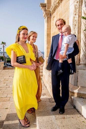 Les princesses Luisa-Maria et Laetitia Maria et le prince Joachim de Belgique (enfants de la princesse Astrid et du prince Lorenz) à Orbetello, le 25 septembre 2021