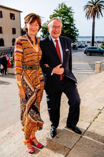 Le prince Jean de Luxembourg (oncle de la mariée) et sa femme la princesse Diane à Orbetello, le 25 septembre 2021