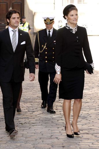 La princesse Victoria de Suède lors de la rentrée parlementaire à Stockholm, le 15 septembre 2009