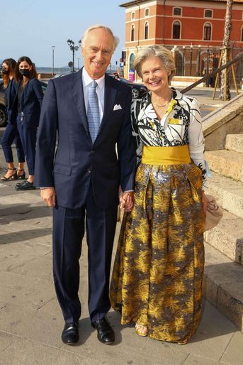 La princesse Marie-Astrid de Luxembourg (tante de la mariée) et son mari l'archiduc Carl Christian de Habsbourg-Lorraine à Orbetello, le 25 septembre 2021
