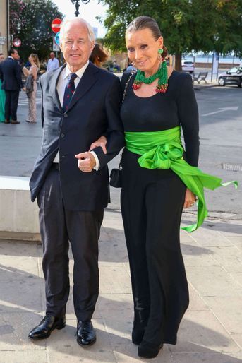 Le prince Philipp de Liechtenstein (oncle de la mariée) et sa femme la princesse Isabella à Orbetello, le 25 septembre 2021