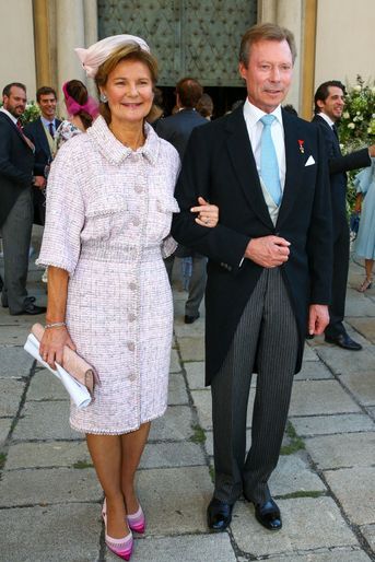 Le grand-duc Henri de Luxembourg avec sa sœur la princesse Margaretha, mère de la mariée, à Vienne le 4 septembre 2021