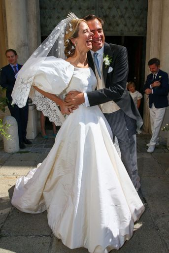 La princesse Maria Anunciata de Liechtenstein et Emanuele Musini à Vienne le 4 septembre 2021, jour de leur mariage