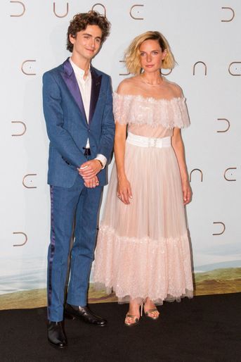 Timothée Chalamet et Rebecca Ferguson le 6 septembre 2021 à Paris.