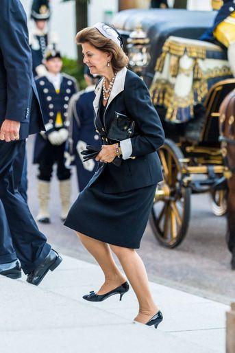 La reine Silvia de Suède à Stockholm, le 14 septembre 2021