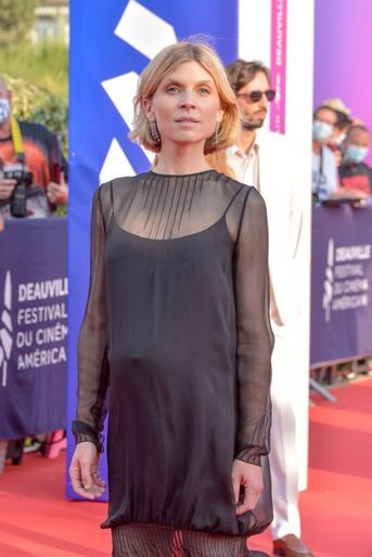 Clémence Poésy, enceinte, lors de la cérémonie d&#039;ouverture du 47e Festival du Cinéma Américain de Deauville, vendredi 3 septembre 2021.