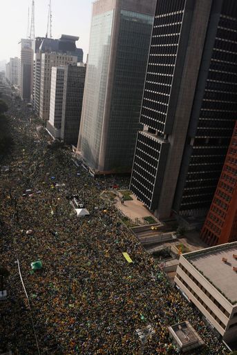 Manifestation de soutien à Jair Bolsonaro à Sao Paulo, au Brésil, le 7 septembre 2021.