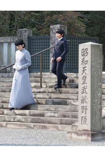 Le prince Hisahito du Japon avec sa mère la princesse Kiko, le 16 mars 2019