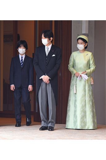 Le prince Hisahito du Japon avec ses parents, le 8 novembre 2020