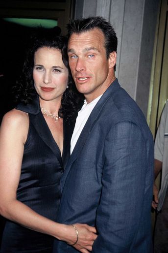 Andie MacDowell et Paul Qualley à la première d'un film à Los Angeles en 1996