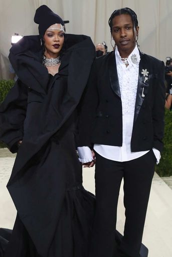 Rihanna et ASAP Rocky au Met Gala à New York, le 13 septembre 2021.