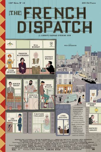 «The French Dispatch» de Wes AndersonTHE FRENCH DISPATCH met en scène un recueil d’histoires tirées du dernier numéro d’un magazine américain publié dans une ville française fictive au 20e siècle.