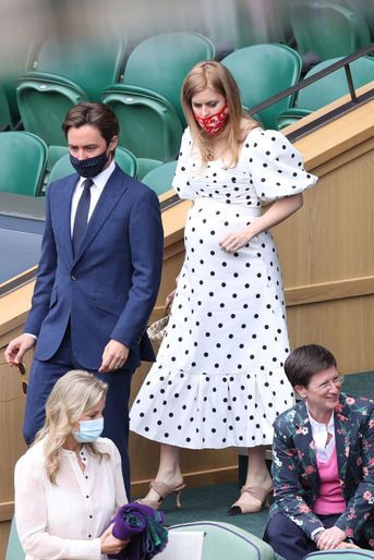 La princesse Beatrice d&#039;York et son mari Edoardo Mapelli Mozzi au tournoi de Wimbledon à Londres, le 8 juillet 2021
