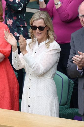 La comtesse Sophie de Wessex au tournoi de Wimbledon à Londres, le 8 juillet 2021