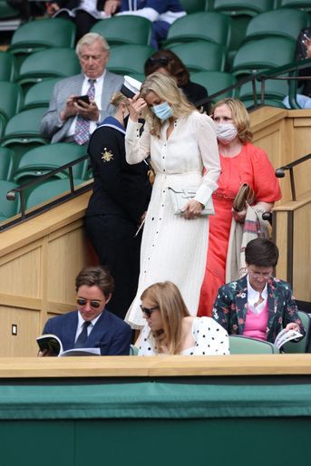 La comtesse Sophie de Wessex avec la princesse Beatrice d&#039;York et Edoardo Mapelli Mozzi au tournoi de Wimbledon à Londres, le 8 juillet 2021