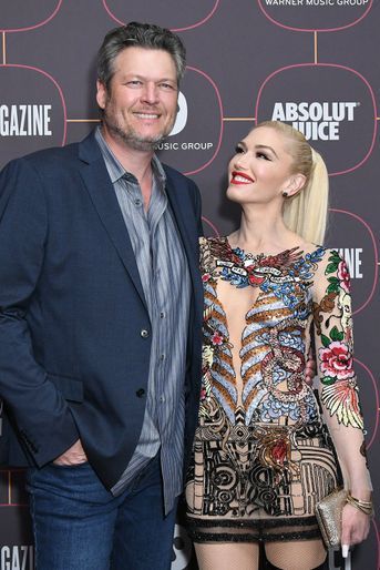 Blake Shelton et Gwen Stefani à une soirée en marge des Grammy Awards à Los Angeles en janvier 2020