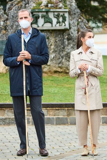 La reine Letizia et le roi Felipe VI d&#039;Espagne à Roncevaux, le 12 juillet 2021 