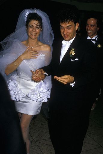 Rita Wilson et Tom Hanks le jour de leur mariage à Los Angeles le 30 avril 1988