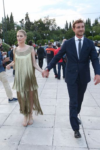 Beatrice Borromeo et Pierre Casiraghi au défilé Dior à Athènes le 17 juin 2021