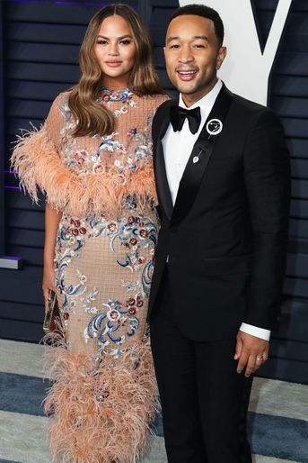 Chrissy Teigen et John Legend à l'after-party des Oscars à Los Angeles en février 2019
