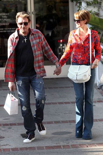 Johnny et Laeticia Hallyday à Santa Monica en février 2012