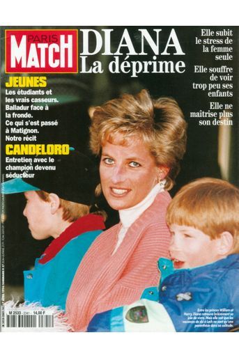 Diana, la déprime. Couverture du Paris Match n°2341 du 7 avril 1994.