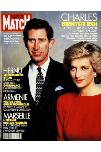 Diana et Charles plébiscités par les Anglais. Couverture du Paris Match n°2123 du 1er février 1990.