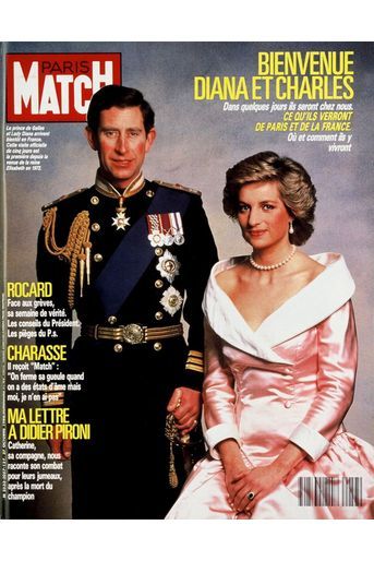 Bienvenue Diana et Charles. Le couple bientôt en visite en France. Couverture du Paris Match n°2057 du 27 octobre 1988.