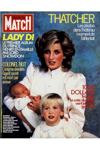 Lady Di : le premier album du prince Henry en famille. Couverture du Paris Match n°1848 du 26 octobre 1984.