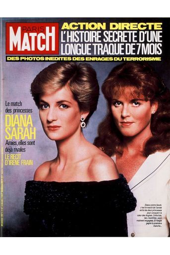 Diana et Sarah, le match des princesses : amies, elles sont déjà rivales. Couverture du Paris Match n°1971 du 6 mars 1987.