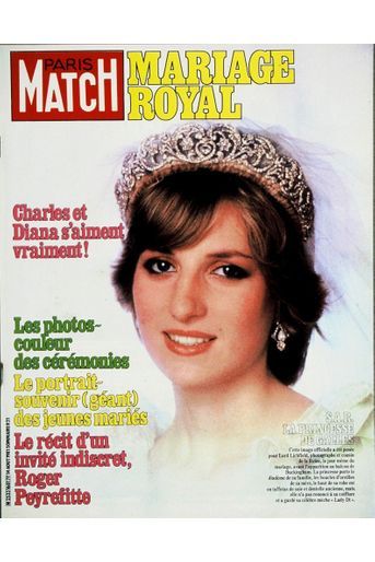 Mariage royal : Charles et Diana s'aiment vraiment ! Couverture du Paris Match n°1681 du 14 août 1981.