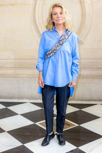 Nicole Garcia au défilé Dior haute couture automne-hiver 2021-2022 à Paris le 5 juillet 2021