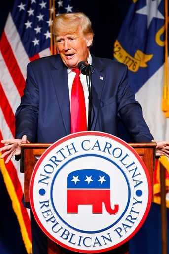 Donald Trump s&#039;est exprimé durant la convention républicaine à Greenville, en Caroline du Nord, le 5 juin 2021.