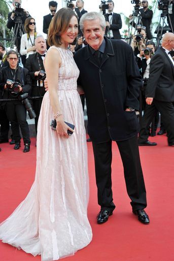 Elsa Zylberstein (avec Claude Lelouch) au Festival de Cannes en 2015 pour la montée des marches du film «Mia Madre»