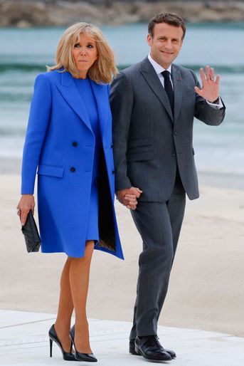 Emmanuel Macron et son épouse Brigitte vendredi à Carbis Bay pour le G7. 