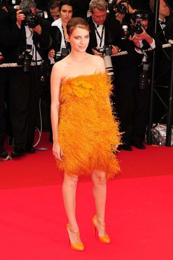 Mélanie Laurent au Festival de Cannes en 2008 pour la projection du film «Panique à Hollywood» projeté en cérémonie de clôture (en robe Sonia Rykiel)