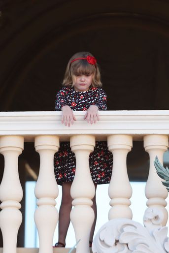 La princesse Gabriella de Monaco au balcon du Palais princier à Monaco, le 3 juin 2021