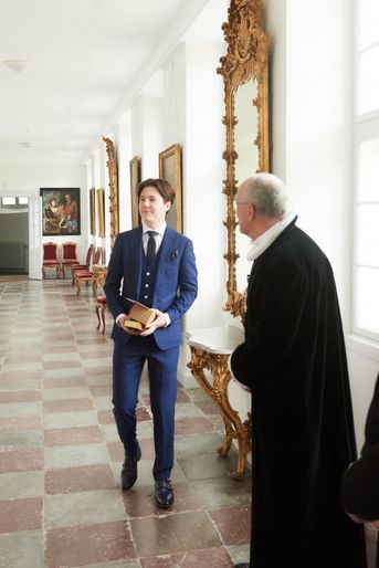 Le prince Christian de Danemark, le jour de sa confirmation, le 15 mai 2021 